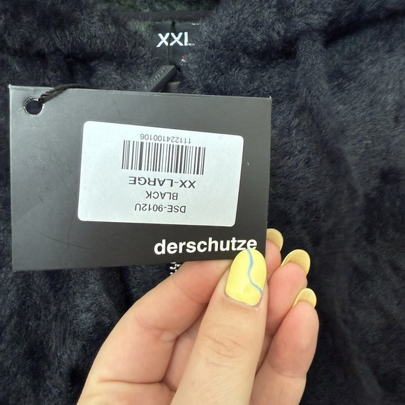 NEW Derschutze Fuzzy Black  Green Zip Up Hoodie Jacket Men's Size XXL NYC To RIO - Picture 5 of 6